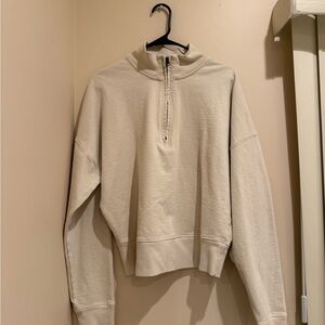 TALENTLESS Cream Half-Zip Sweater